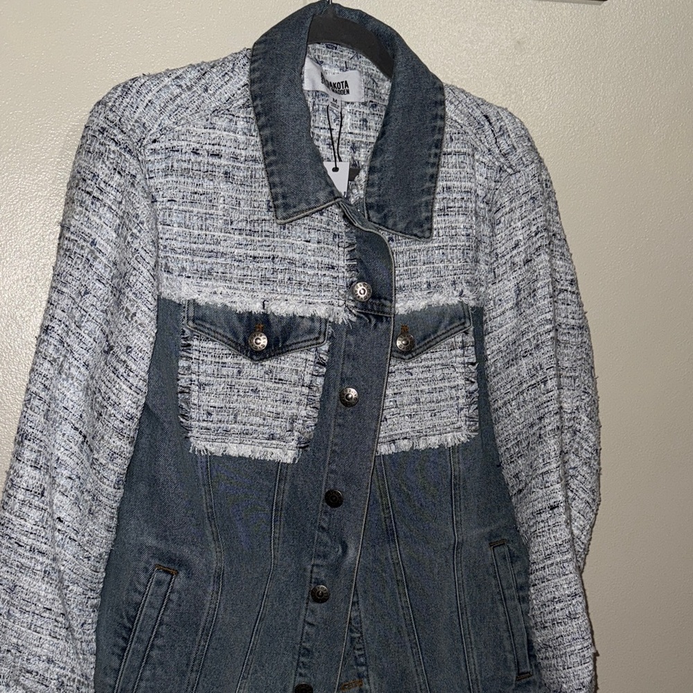 BB Dakota by Steve Madden Blue and Gray Jean Jacket